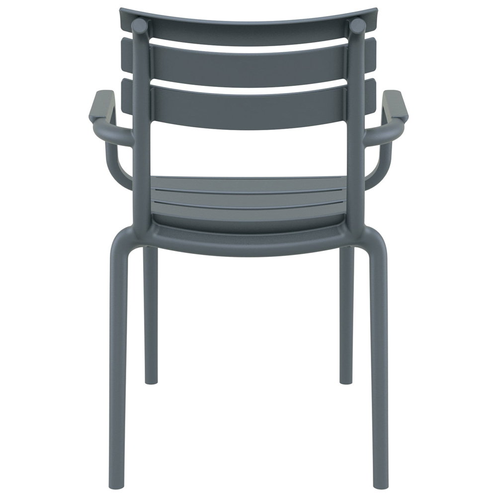Pikeville Polypropylene Outdoor Armchairs In Dark Grey