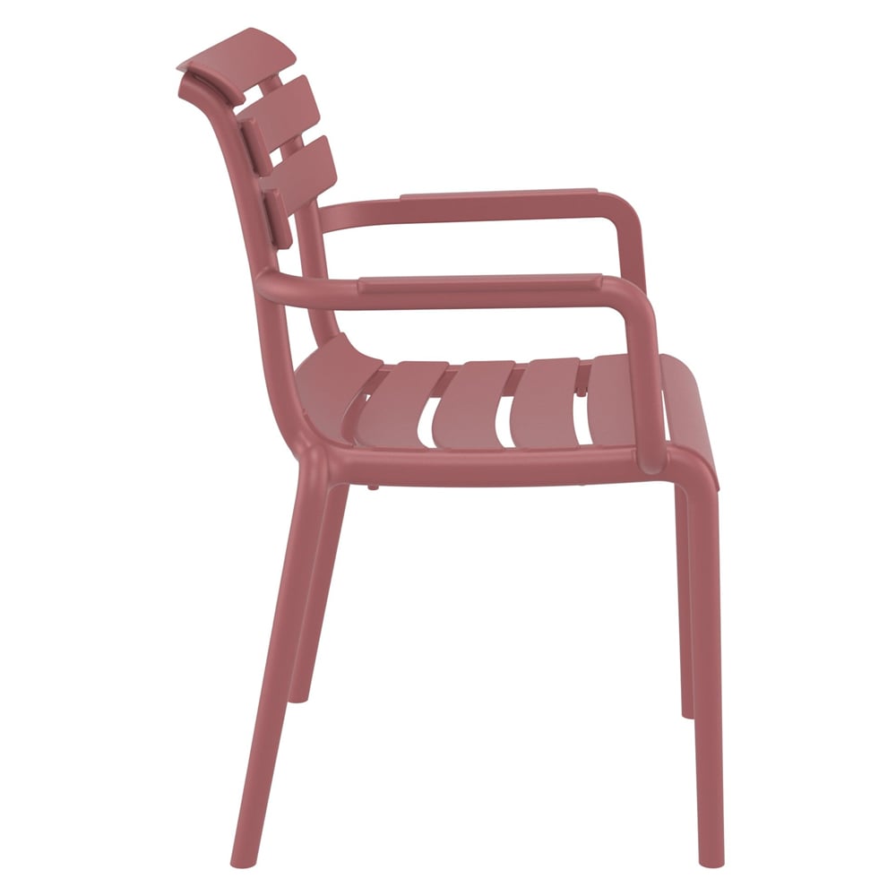 Pikeville Polypropylene Outdoor Armchairs In Marsala