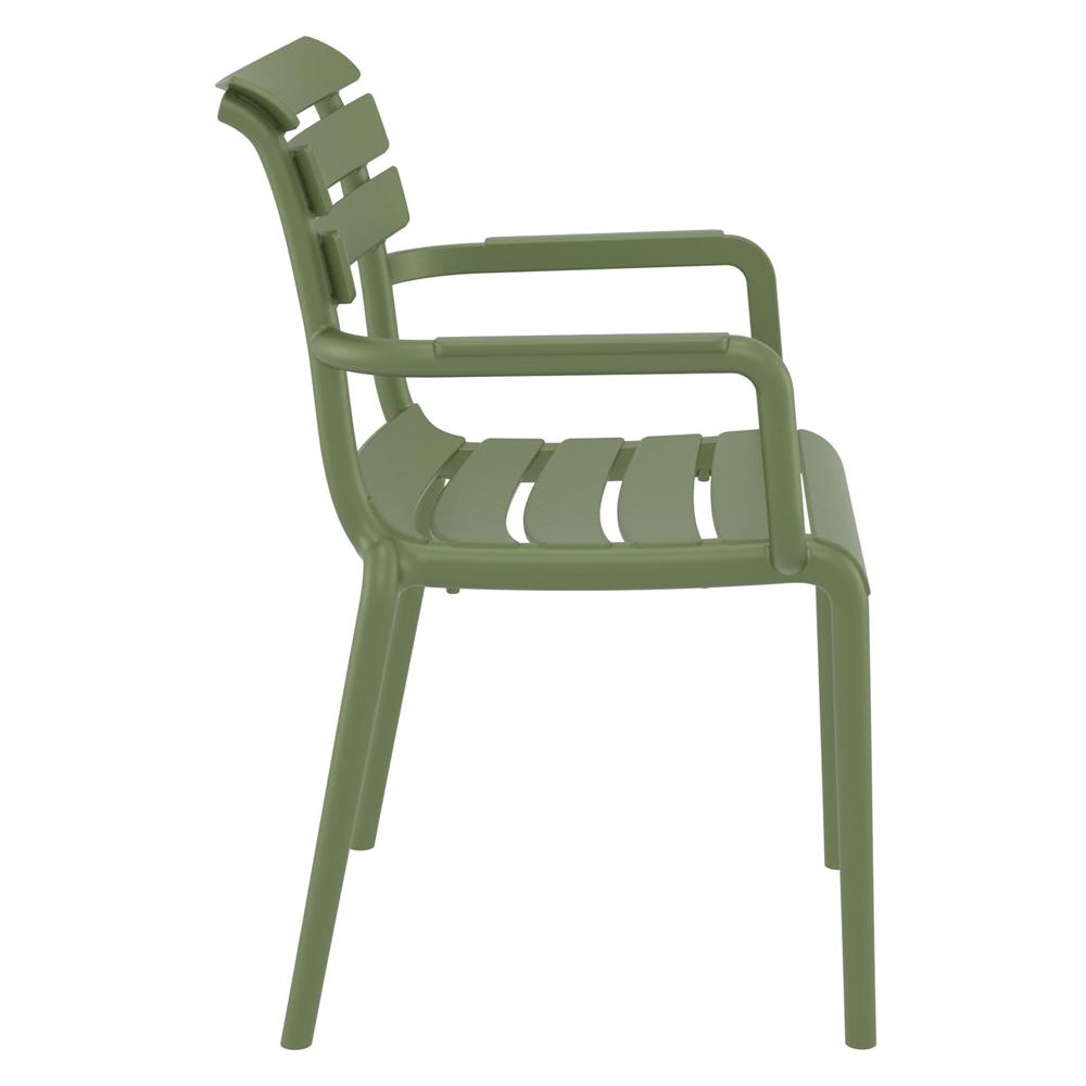 Pikeville Polypropylene Outdoor Armchairs In Olive Green
