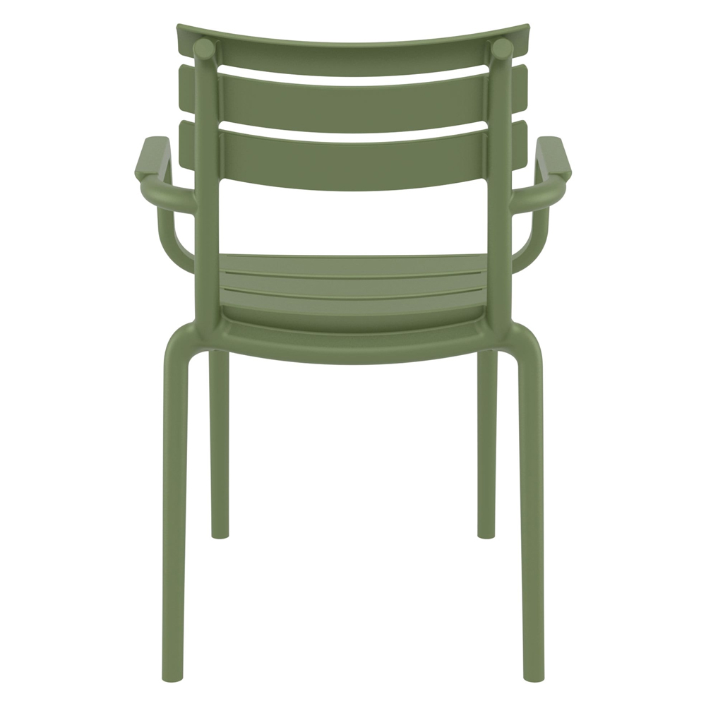 Pikeville Polypropylene Outdoor Armchairs In Olive Green