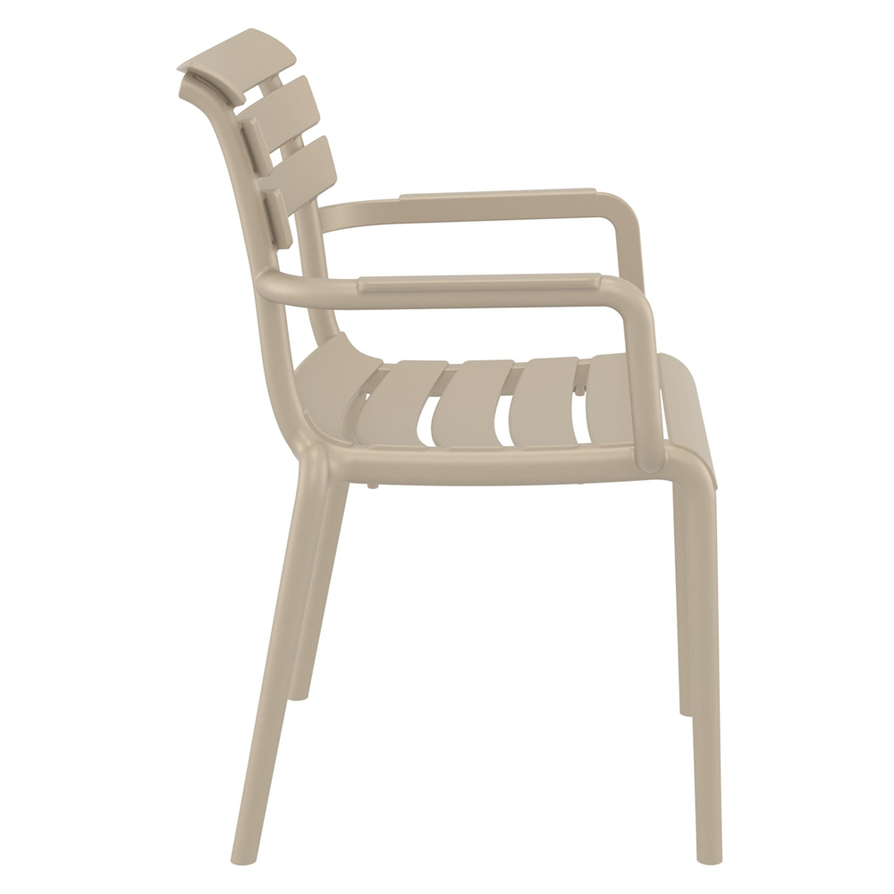 Pikeville Polypropylene Outdoor Armchairs In Taupe