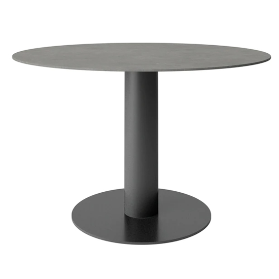 Read more about Pilibhit round ceramic dining table in matt grey