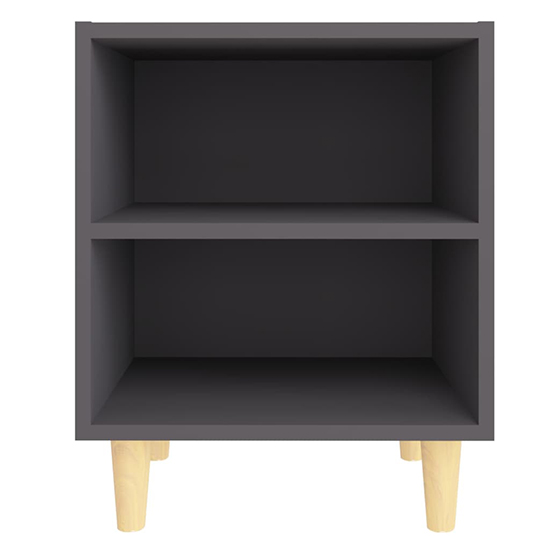 Pilis Wooden Bedside Cabinet In Grey With Natural Legs_3