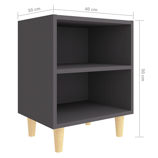 Pilis Wooden Bedside Cabinet In Grey With Natural Legs_4