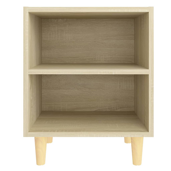 Pilis Wooden Bedside Cabinet In Sonoma Oak With Natural Legs