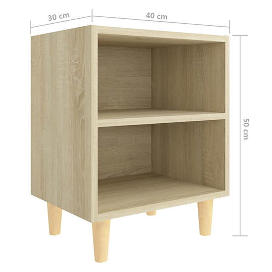 Pilis Wooden Bedside Cabinet In Sonoma Oak With Natural Legs