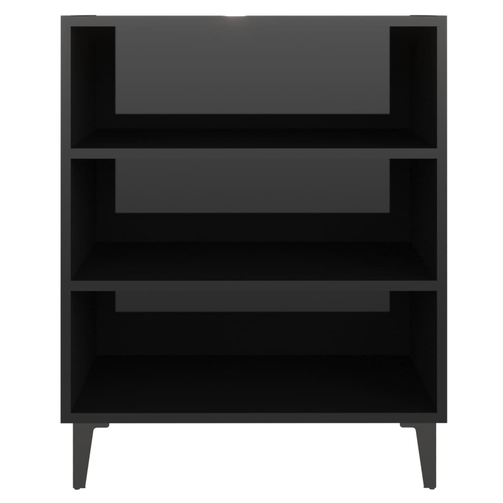 Pilvi High Gloss Bookcase With 3 Shelves In Black_3