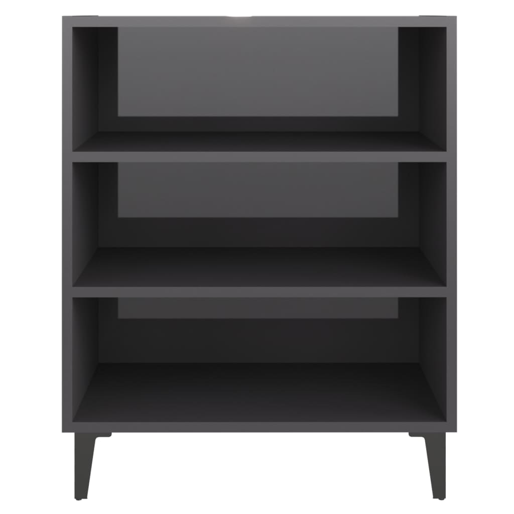 Pilvi High Gloss Bookcase With 3 Shelves In Grey_3