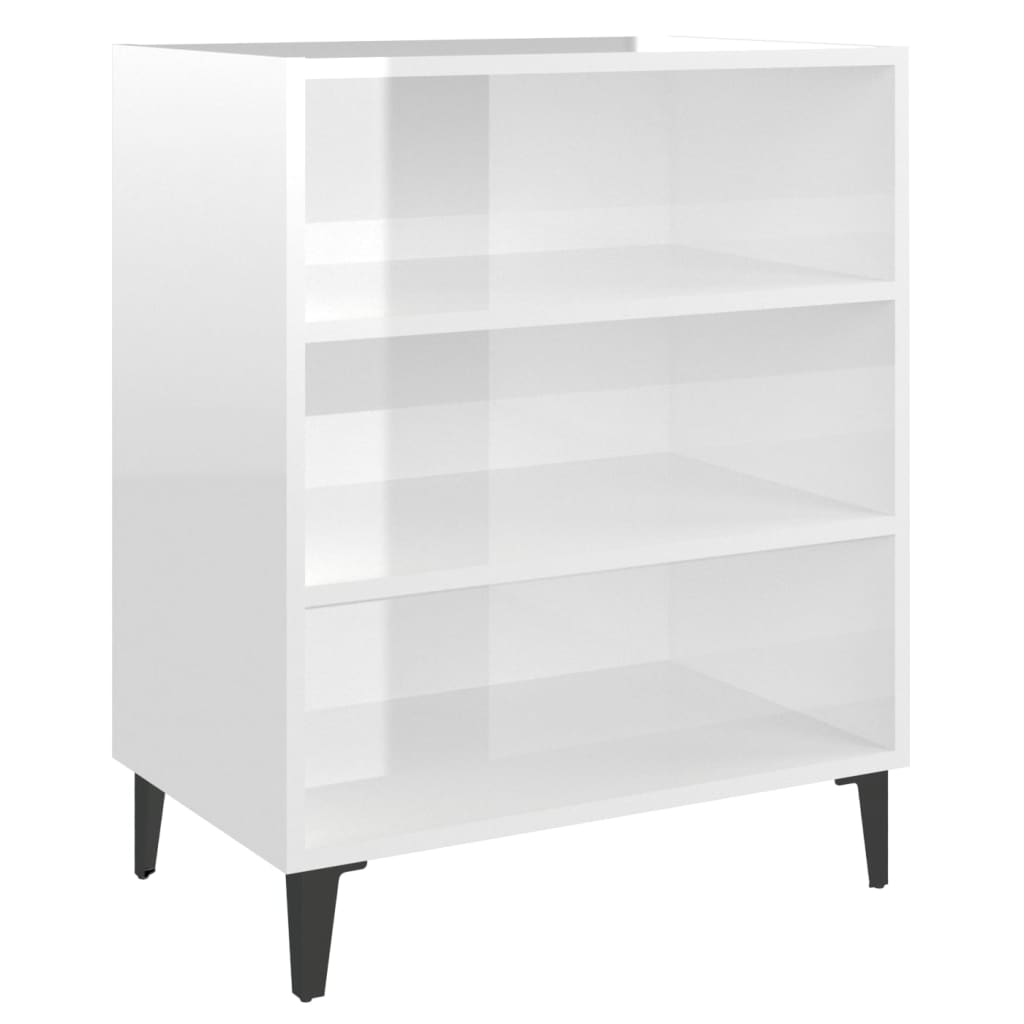 Pilvi High Gloss Bookcase With 3 Shelves In White_2