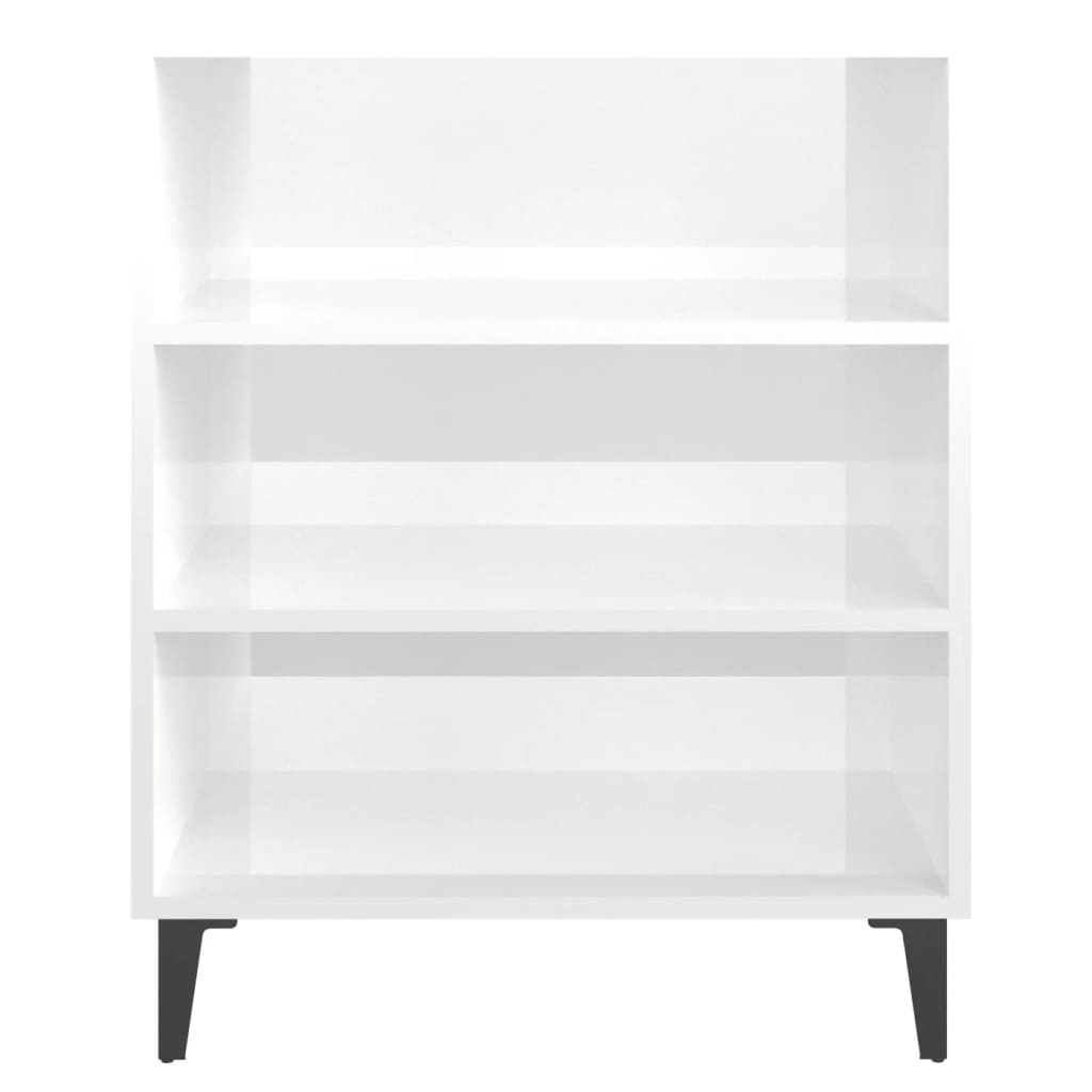 Pilvi High Gloss Bookcase With 3 Shelves In White_3