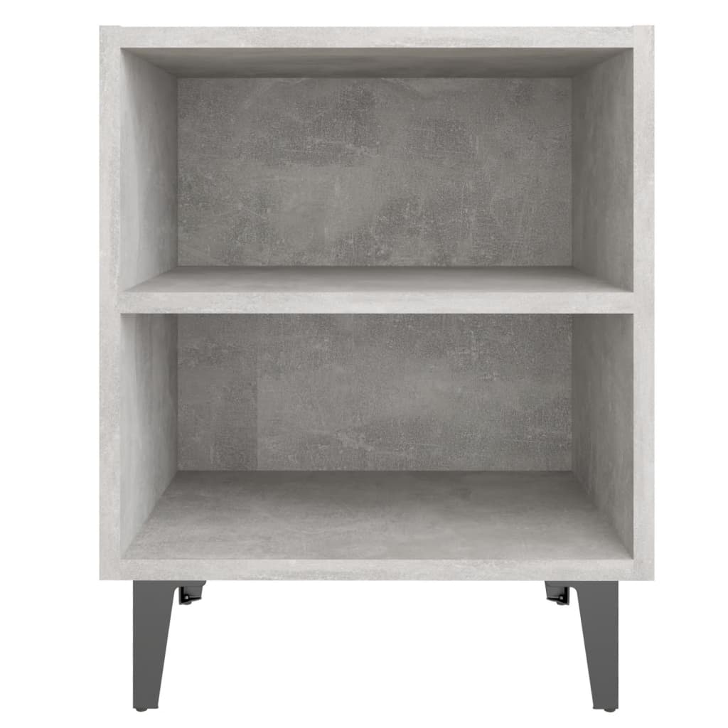 Pilvi Wooden Bedside Cabinet In Concrete Effect With Metal Legs