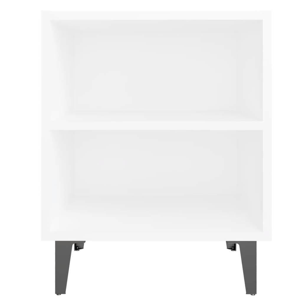 Pilvi Wooden Bedside Cabinet In White With Metal Legs