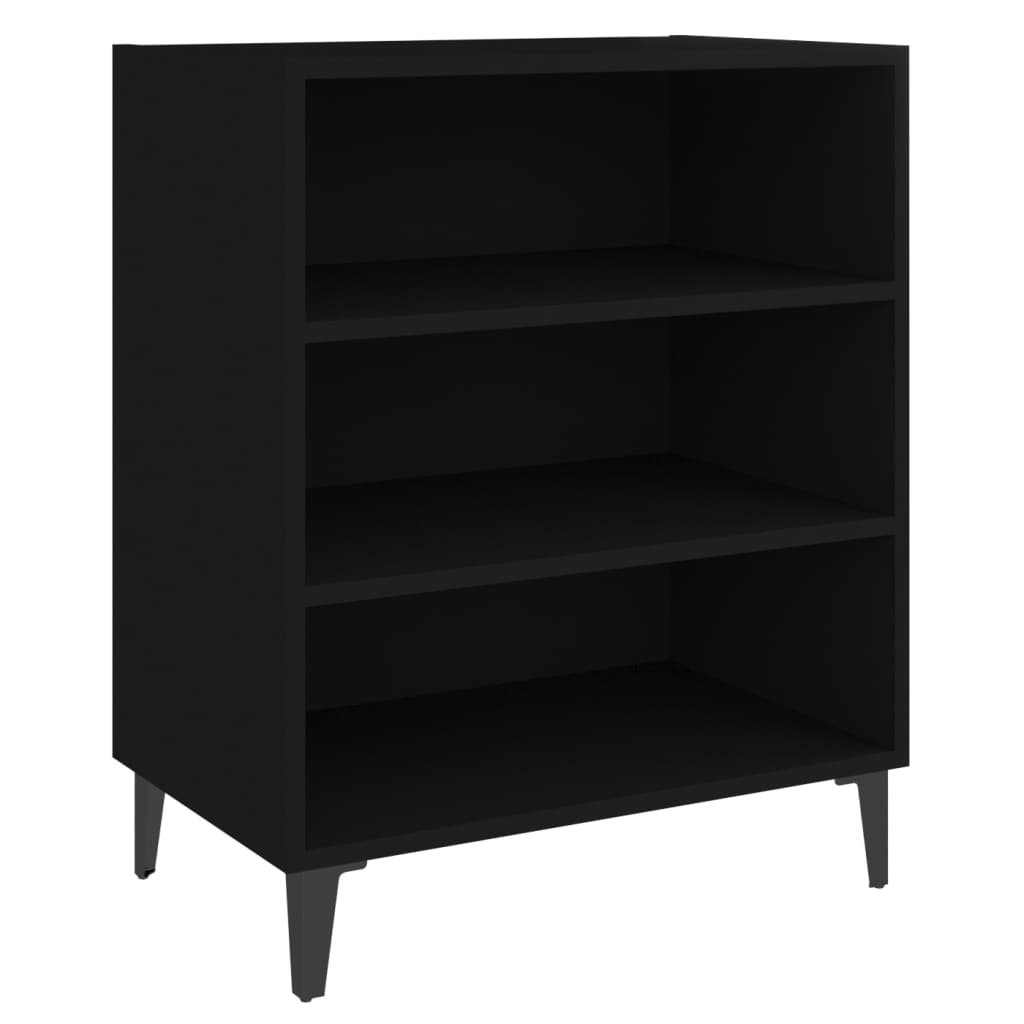 Pilvi Wooden Bookcase With 3 Shelves In Black