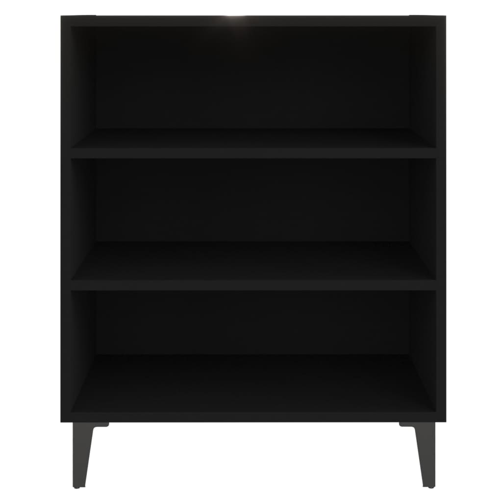 Pilvi Wooden Bookcase With 3 Shelves In Black_3
