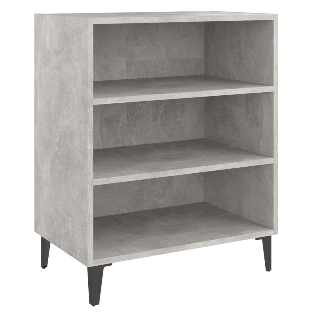 Pilvi Wooden Bookcase With 3 Shelves In Concrete Effect
