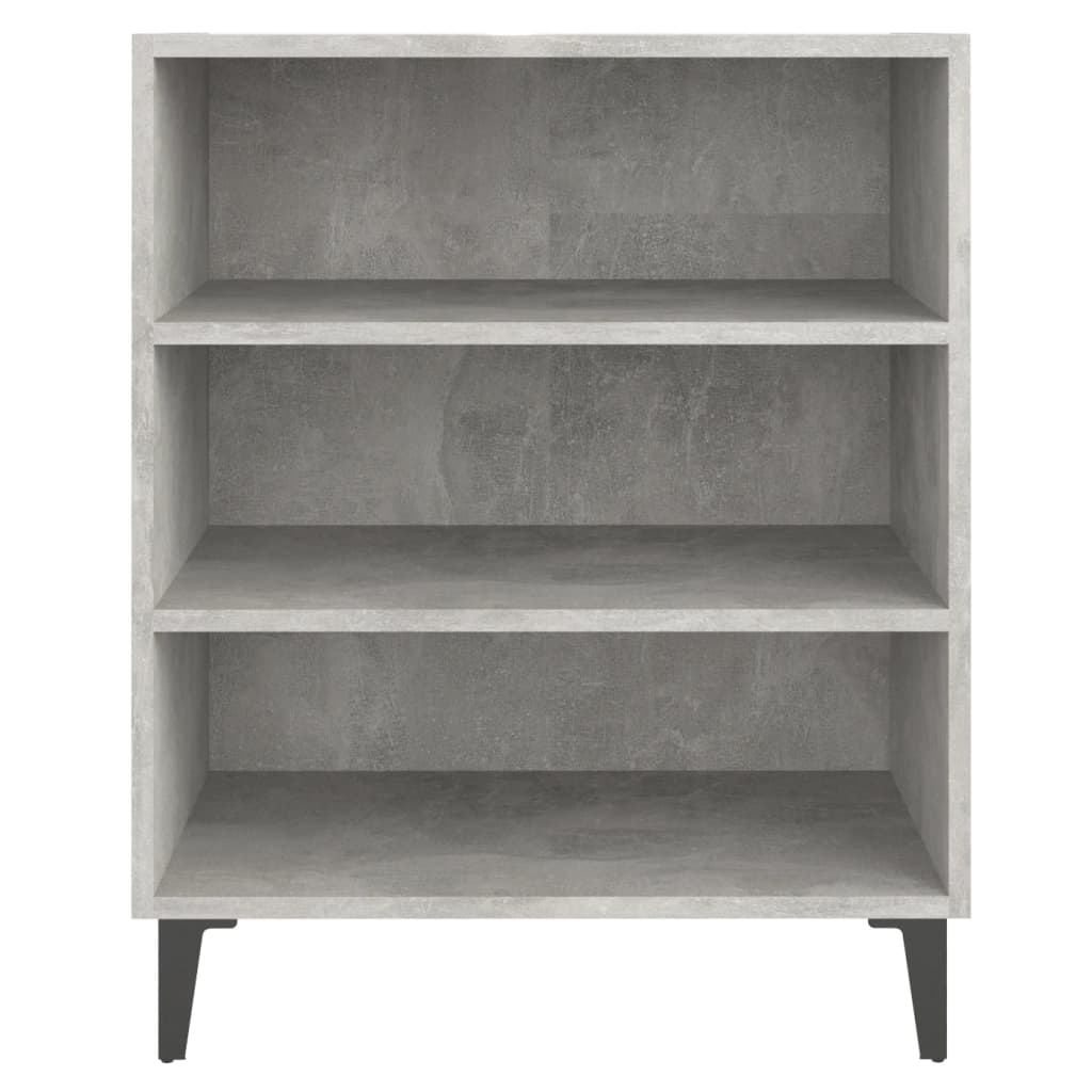 Pilvi Wooden Bookcase With 3 Shelves In Concrete Effect_3