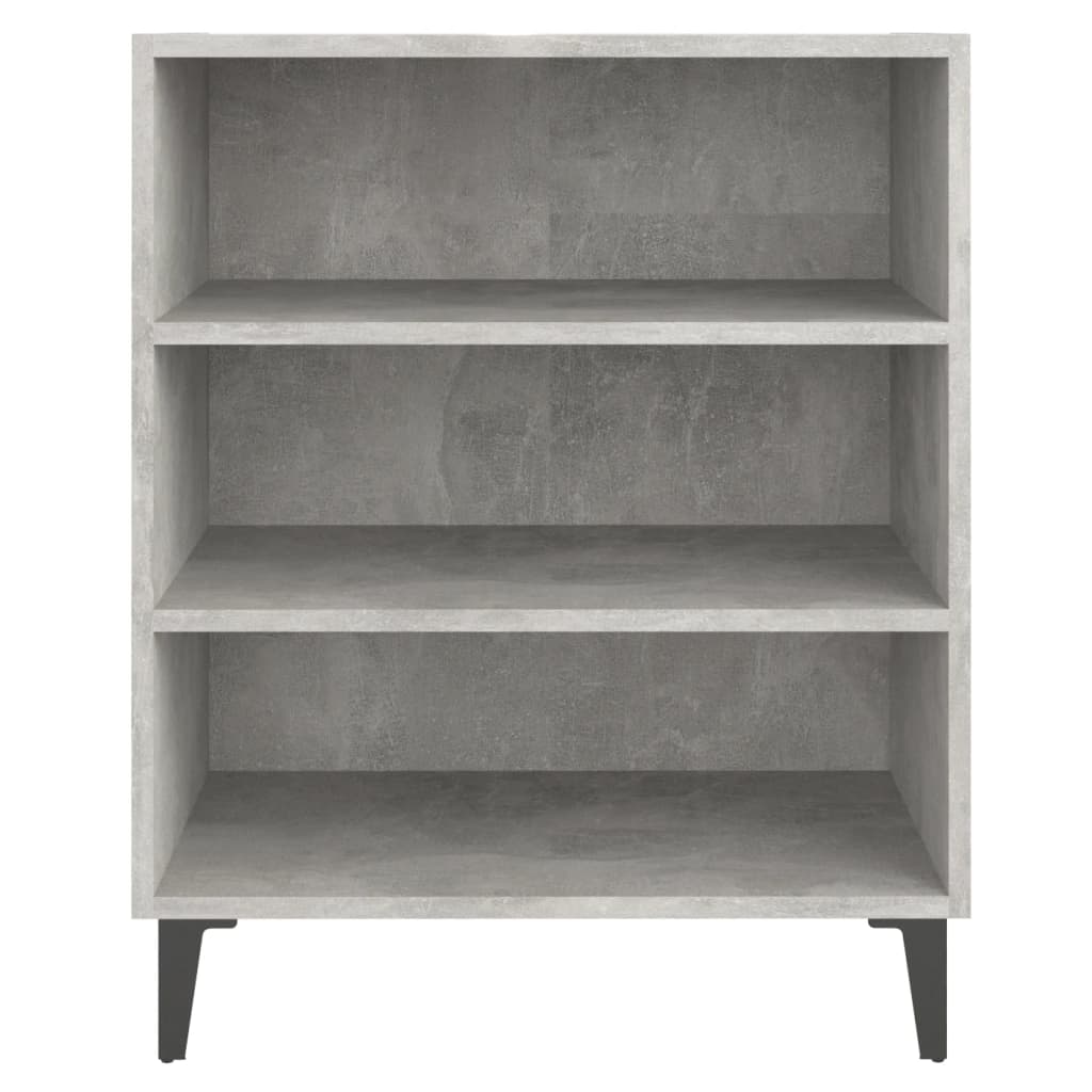 Pilvi Wooden Bookcase With 3 Shelves In Concrete Effect