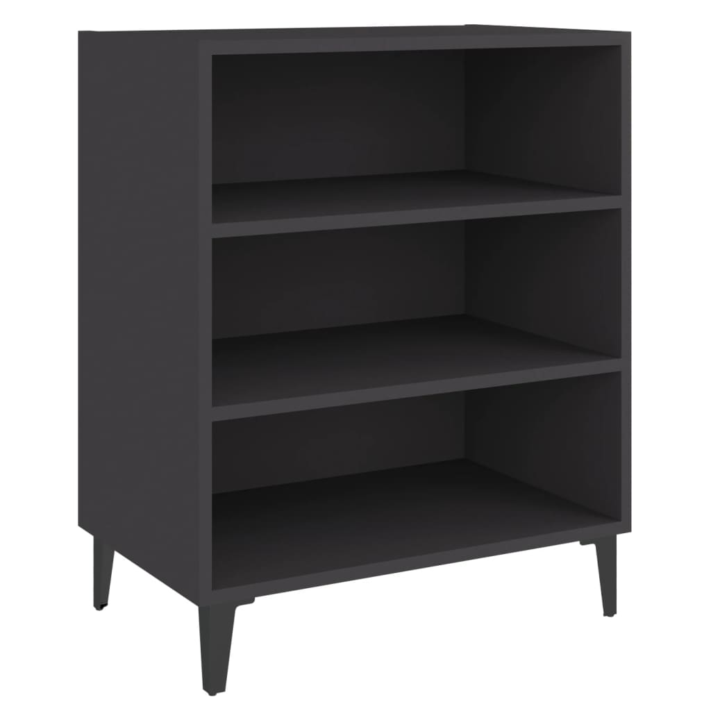 Pilvi Wooden Bookcase With 3 Shelves In Grey_2