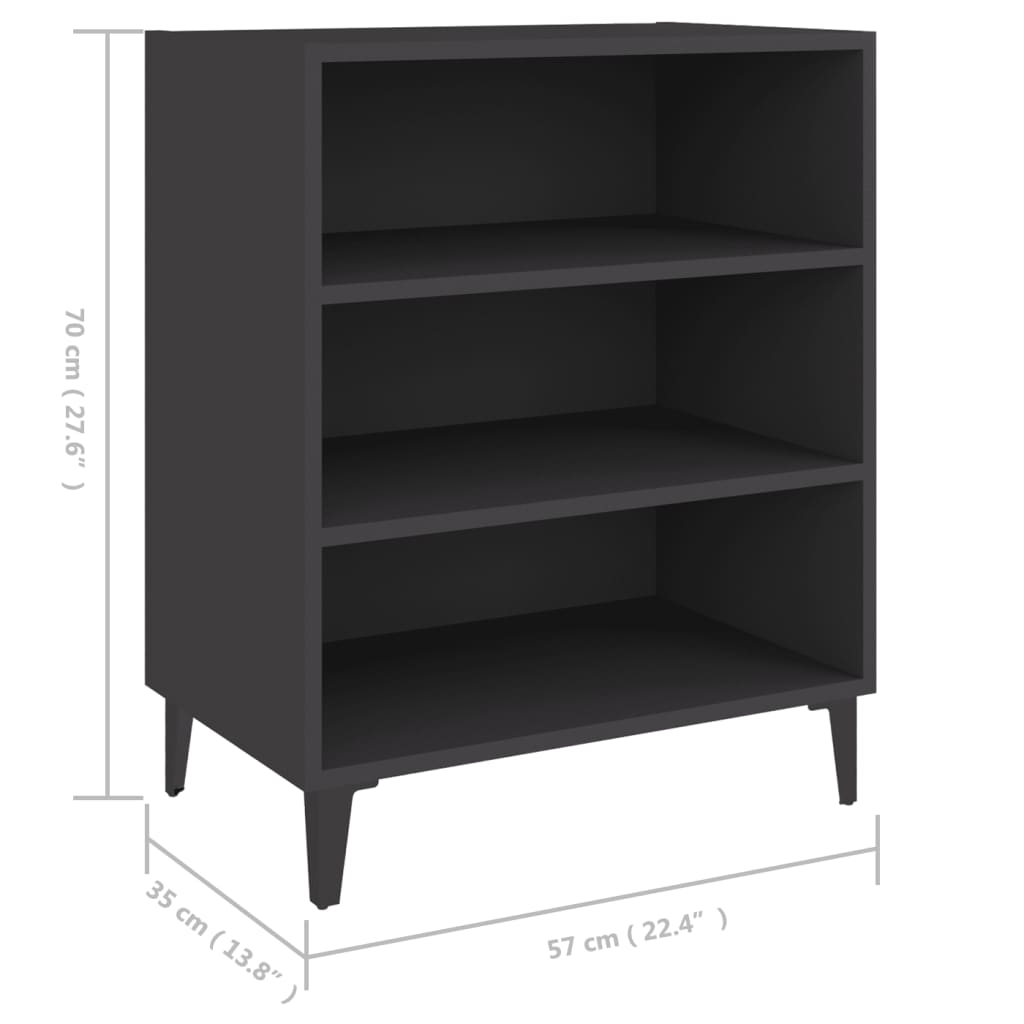 Pilvi Wooden Bookcase With 3 Shelves In Grey_4