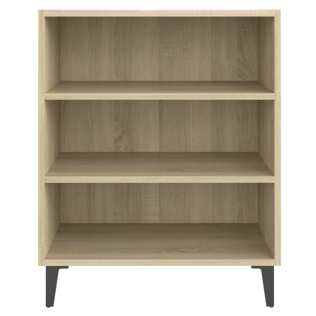 Pilvi Wooden Bookcase With 3 Shelves In Sonoma Oak