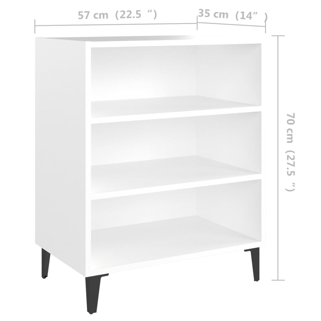 Pilvi Wooden Bookcase With 3 Shelves In White