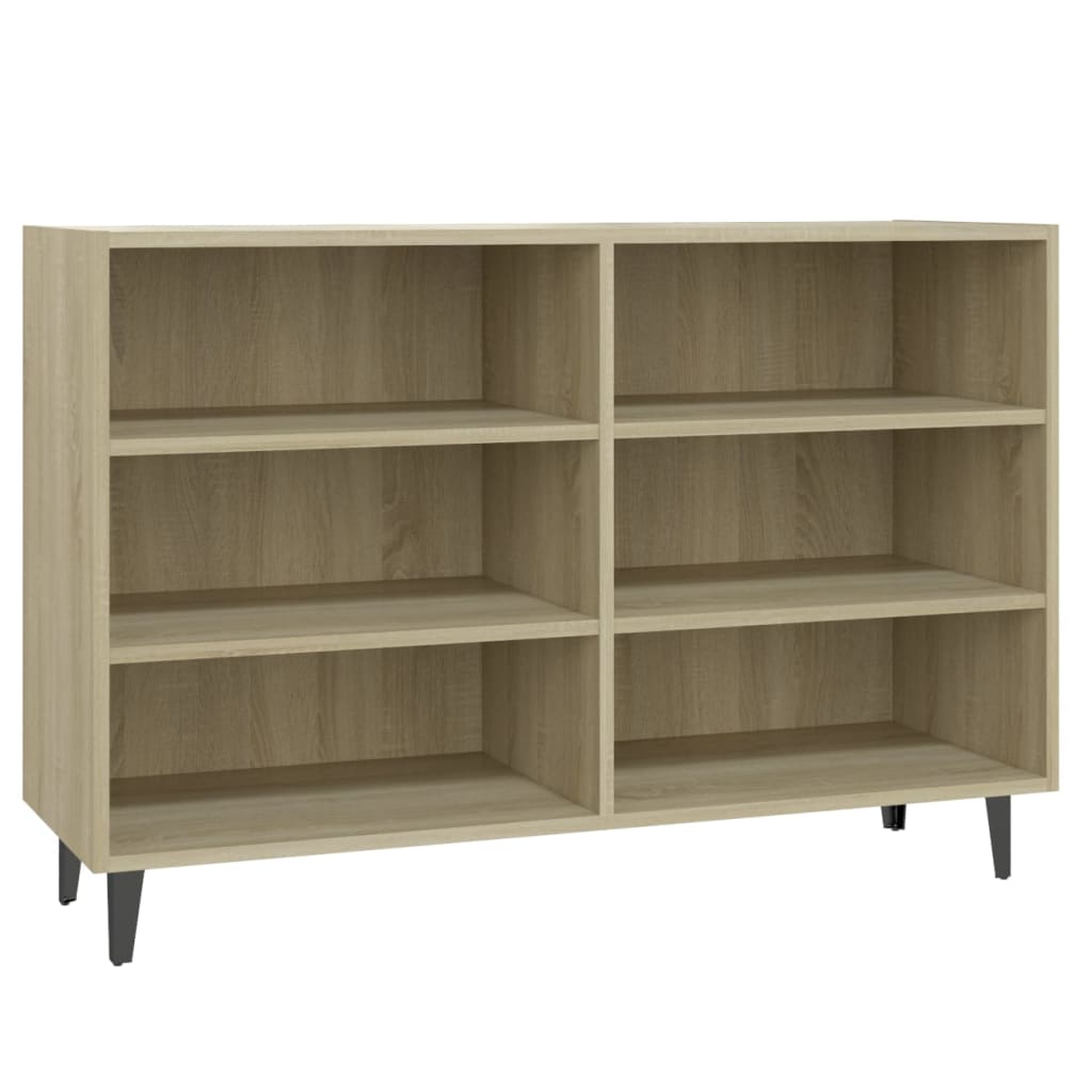 Pilvi Wooden Bookcase With 6 Shelves In Sonoma Oak