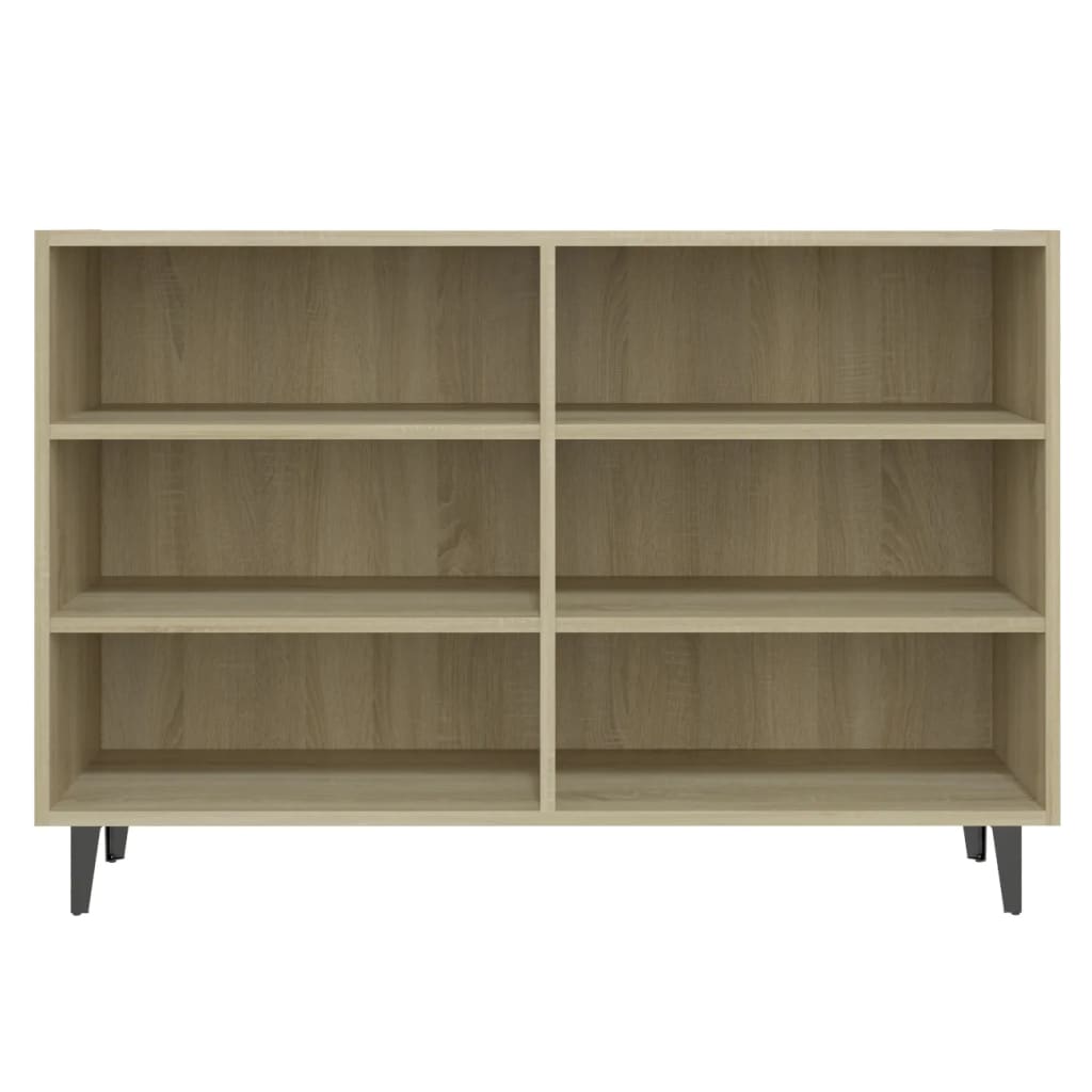 Pilvi Wooden Bookcase With 6 Shelves In Sonoma Oak