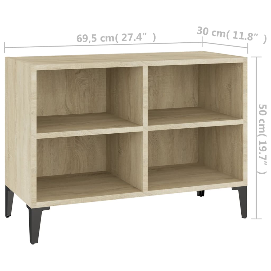 Pilvi Wooden TV Stand In Sonoma Oak With Metal Legs