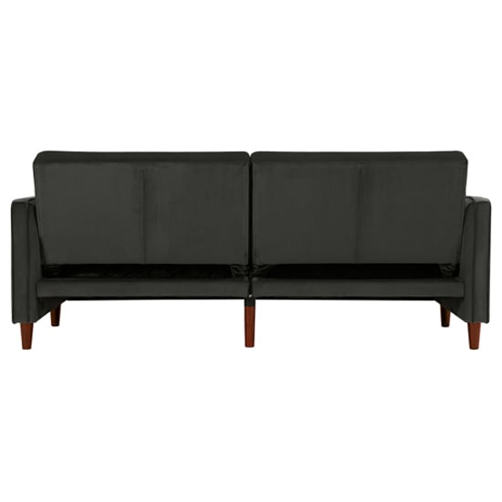 Pina Velvet Sofa Bed With Wooden Legs In Grey