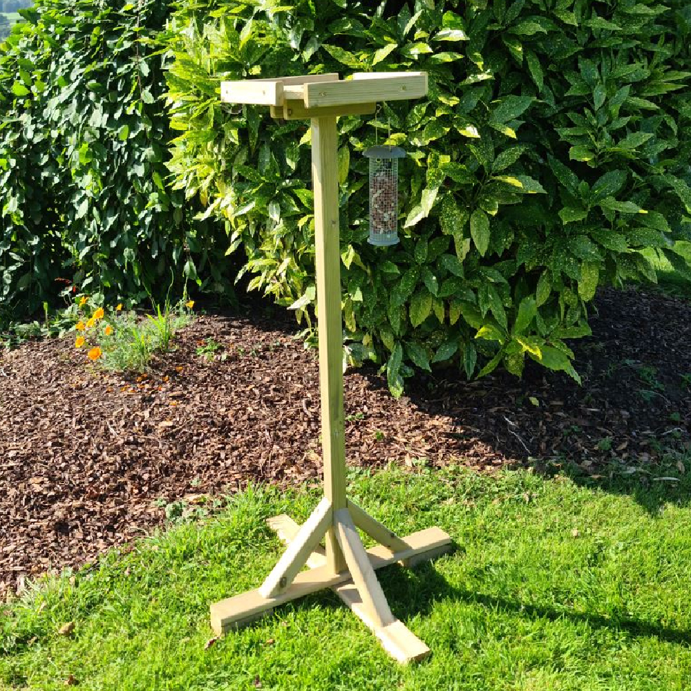 Pinehurst Wooden Garden Bird Feeder Table In Natural