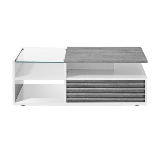 Pinellas Coffee Table In Grey Oak And White Lacquered Gloss_2