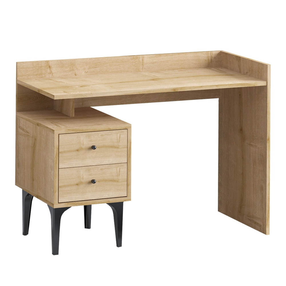Pinnacle Wooden Laptop Desk with 2 Drawers in Oak