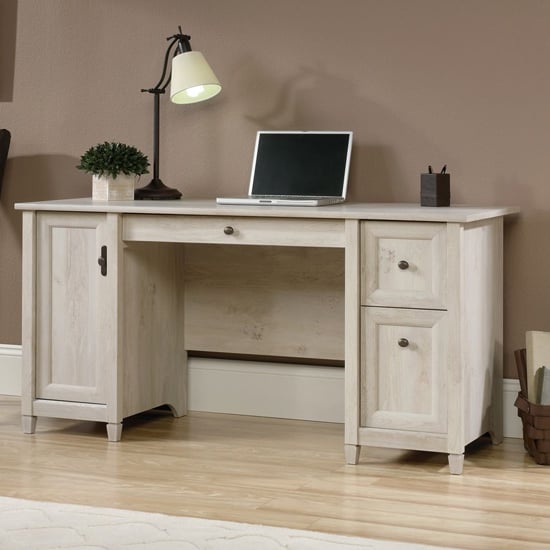 Read more about Pinon wooden computer desk in chalked chestnut