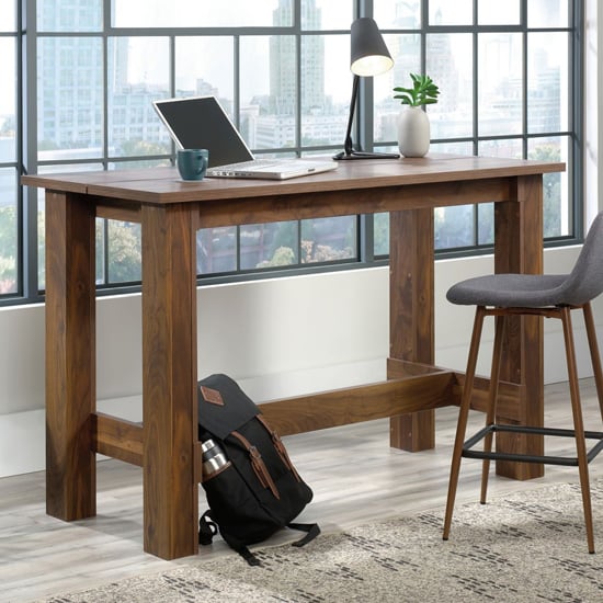 Product photograph of Pinon Counter Height Computer Desk In Grand Walnut from Furniture in Fashion