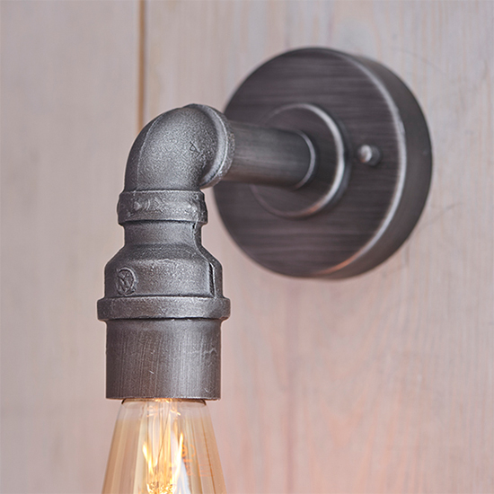 Pipe Industrial Designer Wall Light In Aged Pewter_3