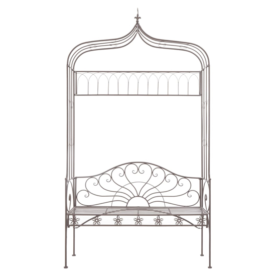 Piper 122cm Wrought Iron Garden Seating Bench In Antique Brown