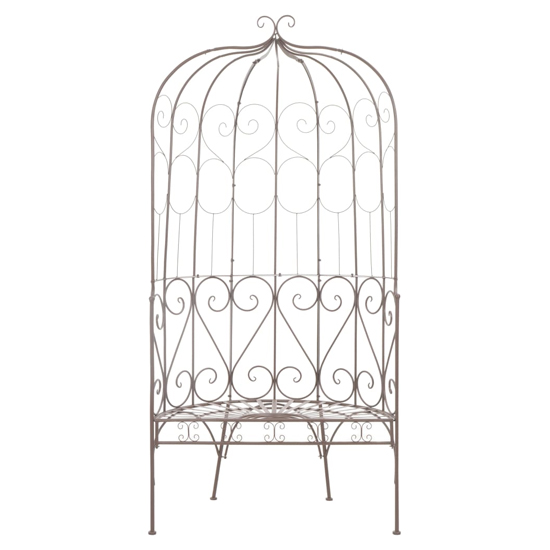 Piper 95cm Wrought Iron Garden Seating Bench In Antique Brown