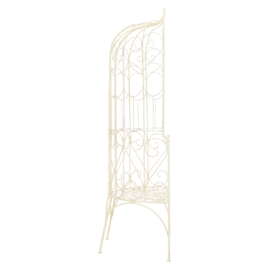 Piper 95cm Wrought Iron Garden Seating Bench In Antique White