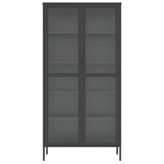 Piper Glass And Steel Display Cabinet With 2 Doors In Black