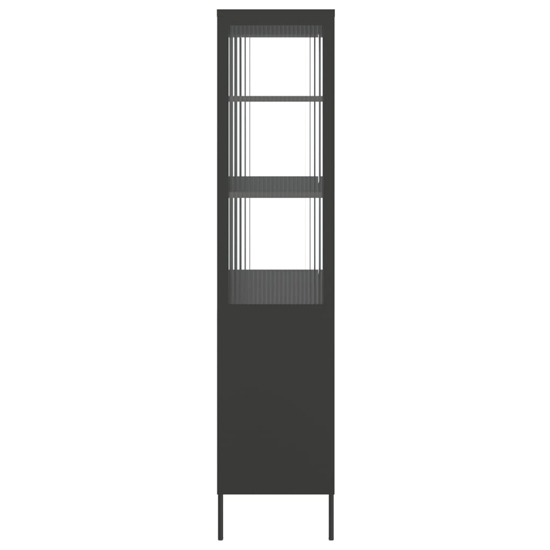 Piper Glass And Steel Display Cabinet With 4 Doors In Black