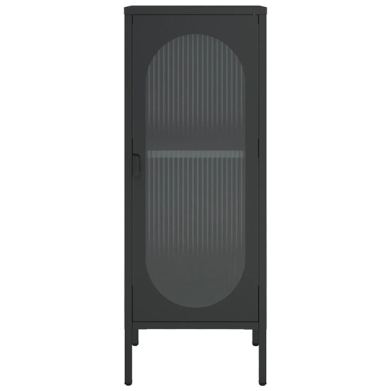 Piper Glass And Steel Storage Cabinet With 1 Door In Black