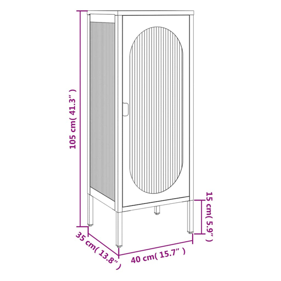Piper Glass And Steel Storage Cabinet With 1 Door In Black