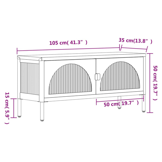 Piper Glass And Steel TV Stand With 2 Doors In Black
