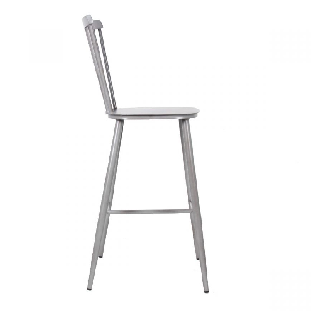 Piper Vintage Grey Outdoor Aluminium Bar Chairs In Pair