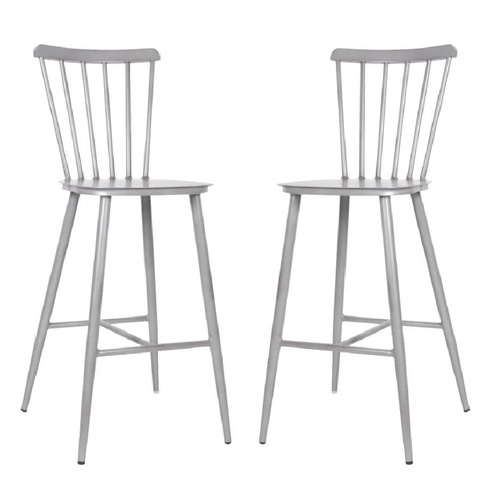 Read more about Piper vintage grey outdoor aluminium bar chairs in pair