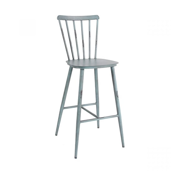 Product photograph of Piper Outdoor Aluminium Vintage Bar Chair In Blue from Furniture in Fashion