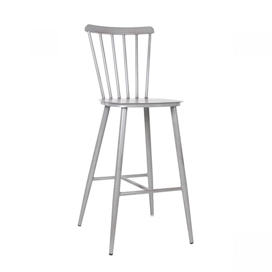 Piper Outdoor Aluminium Vintage Bar Chair In Grey