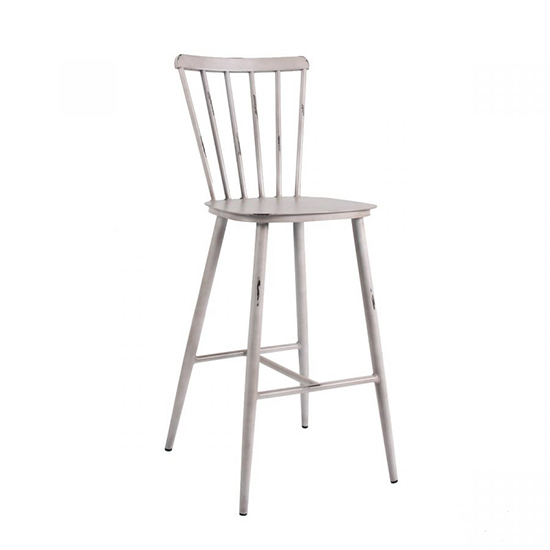 Product photograph of Piper Outdoor Aluminium Vintage Bar Chair In White from Furniture in Fashion