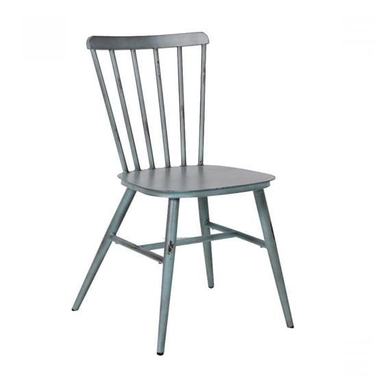 Product photograph of Piper Outdoor Aluminium Vintage Side Chair In Blue from Furniture in Fashion