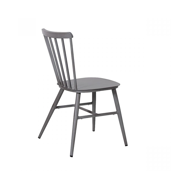 Piper Outdoor Aluminium Vintage Side Chair In Grey